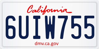 CA license plate 6UIW755