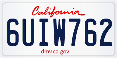 CA license plate 6UIW762