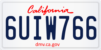 CA license plate 6UIW766