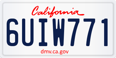 CA license plate 6UIW771
