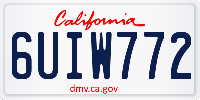 CA license plate 6UIW772