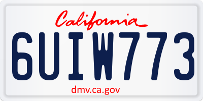 CA license plate 6UIW773