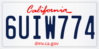 CA license plate 6UIW774