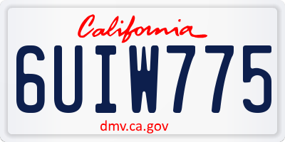CA license plate 6UIW775