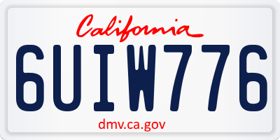 CA license plate 6UIW776