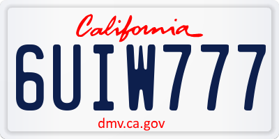 CA license plate 6UIW777