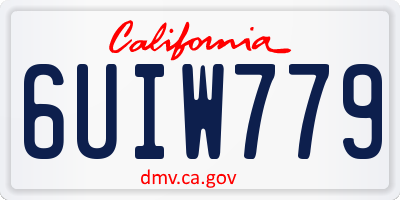 CA license plate 6UIW779