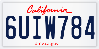 CA license plate 6UIW784
