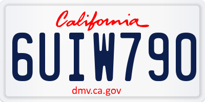 CA license plate 6UIW790