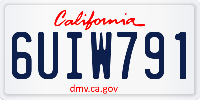 CA license plate 6UIW791