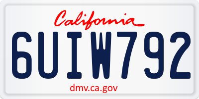 CA license plate 6UIW792