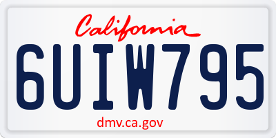CA license plate 6UIW795