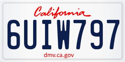 CA license plate 6UIW797