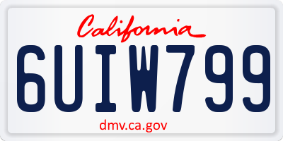CA license plate 6UIW799