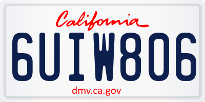CA license plate 6UIW806