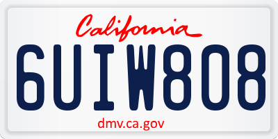 CA license plate 6UIW808