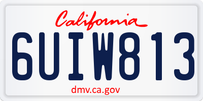 CA license plate 6UIW813