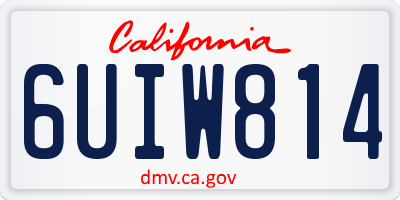 CA license plate 6UIW814