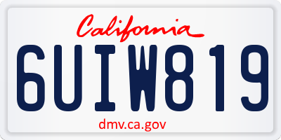 CA license plate 6UIW819