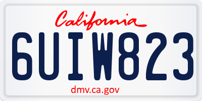 CA license plate 6UIW823