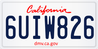 CA license plate 6UIW826
