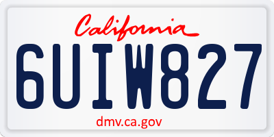 CA license plate 6UIW827