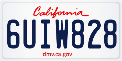 CA license plate 6UIW828