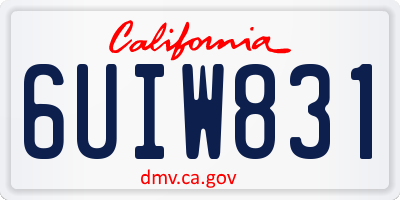 CA license plate 6UIW831