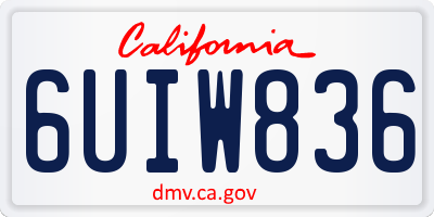CA license plate 6UIW836