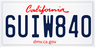 CA license plate 6UIW840