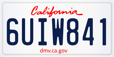 CA license plate 6UIW841