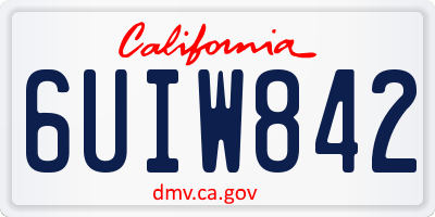 CA license plate 6UIW842