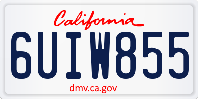 CA license plate 6UIW855