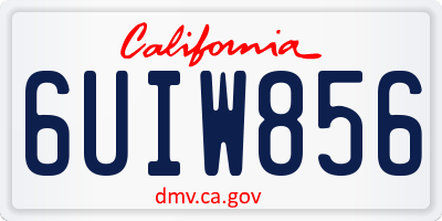 CA license plate 6UIW856