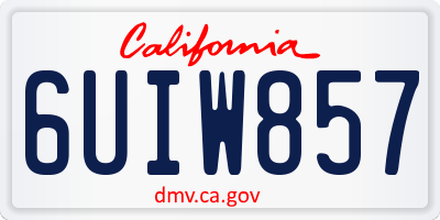 CA license plate 6UIW857