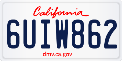 CA license plate 6UIW862
