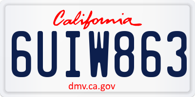 CA license plate 6UIW863