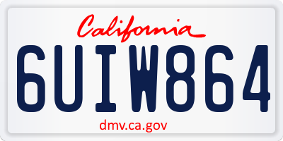 CA license plate 6UIW864