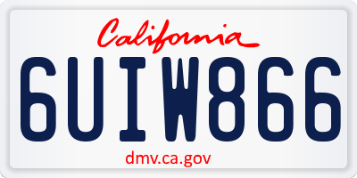 CA license plate 6UIW866