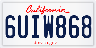 CA license plate 6UIW868
