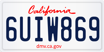 CA license plate 6UIW869