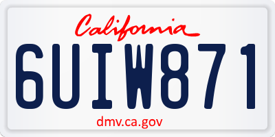 CA license plate 6UIW871