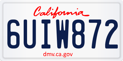 CA license plate 6UIW872