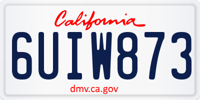 CA license plate 6UIW873
