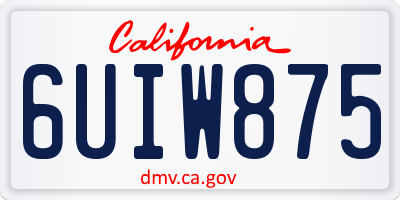 CA license plate 6UIW875