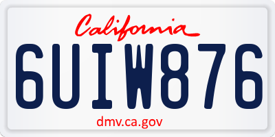 CA license plate 6UIW876