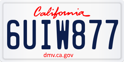 CA license plate 6UIW877