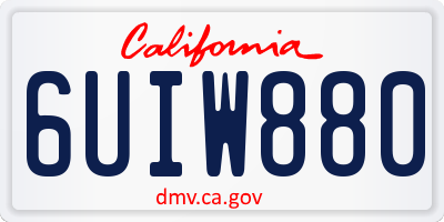 CA license plate 6UIW880