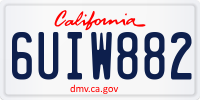 CA license plate 6UIW882