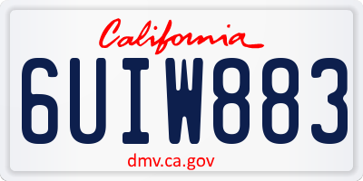CA license plate 6UIW883